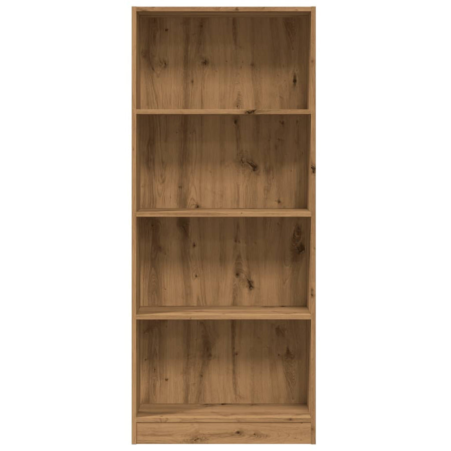 Boekenkast 60x24x143 cm bewerkt hout artisanaal eikenkleurig