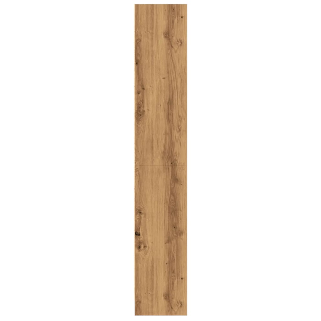 Boekenkast 60x24x143 cm bewerkt hout artisanaal eikenkleurig