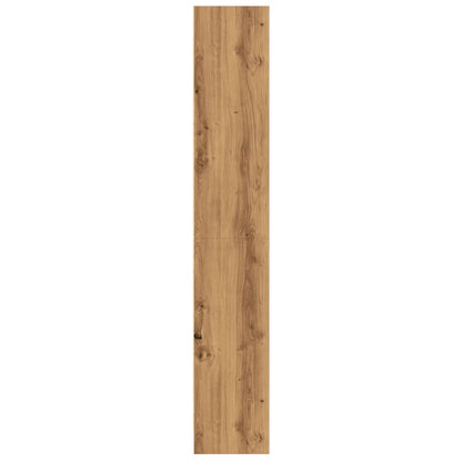 Boekenkast 60x24x143 cm bewerkt hout artisanaal eikenkleurig