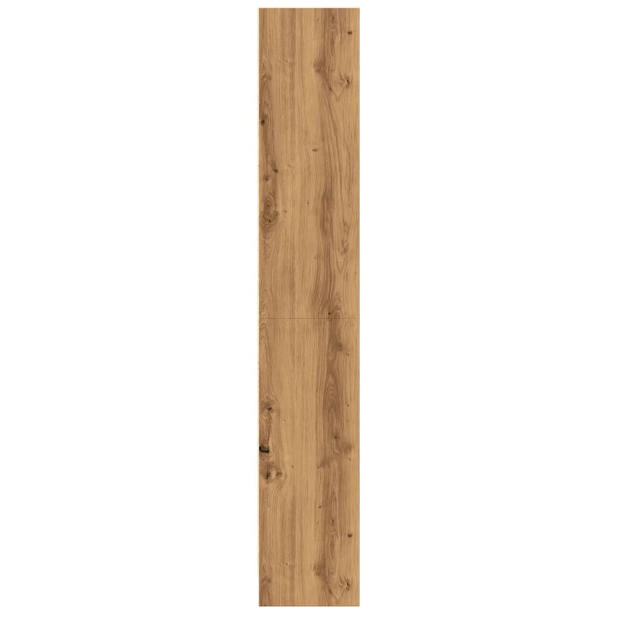 Boekenkast 60x24x143 cm bewerkt hout artisanaal eikenkleurig
