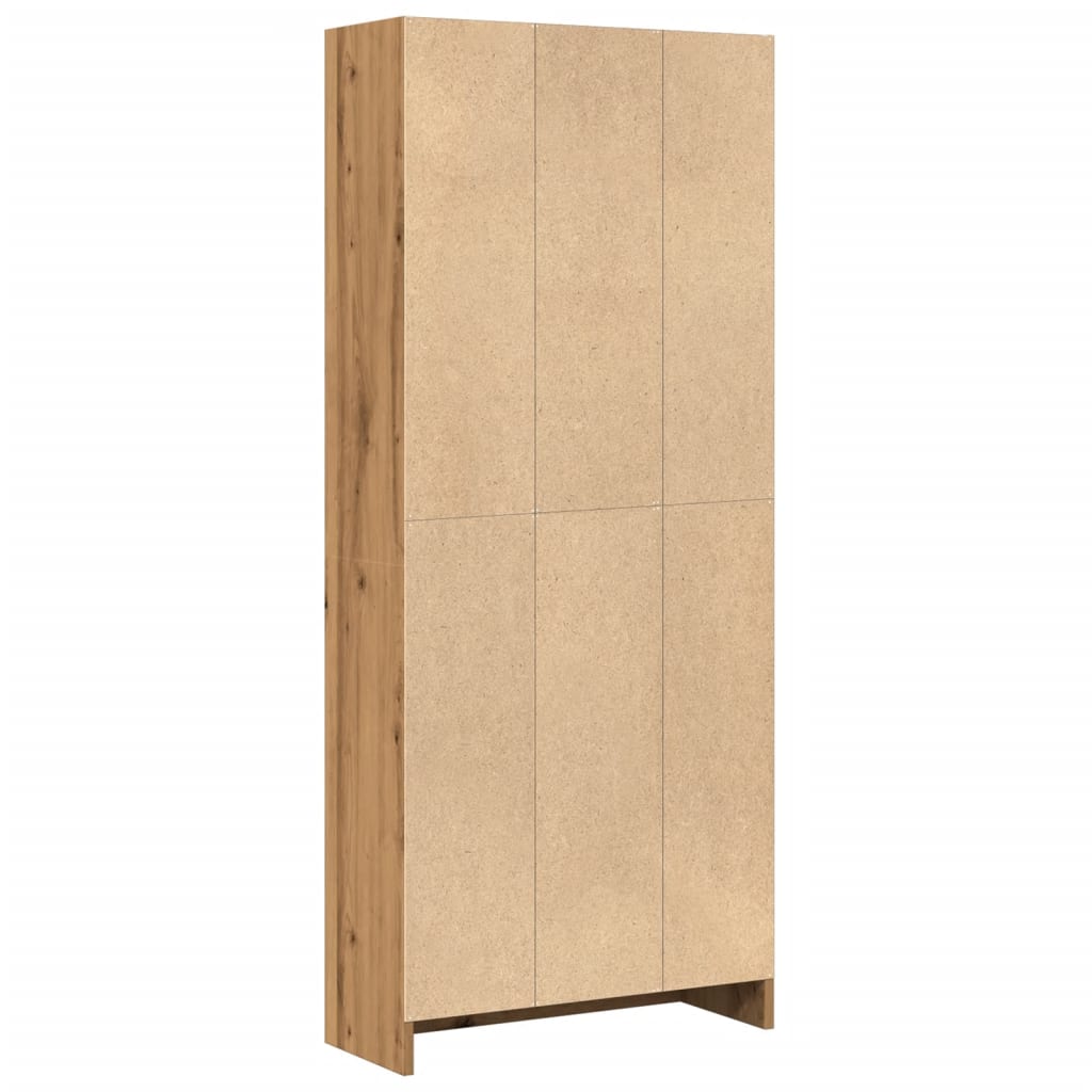 Boekenkast 60x24x143 cm bewerkt hout artisanaal eikenkleurig