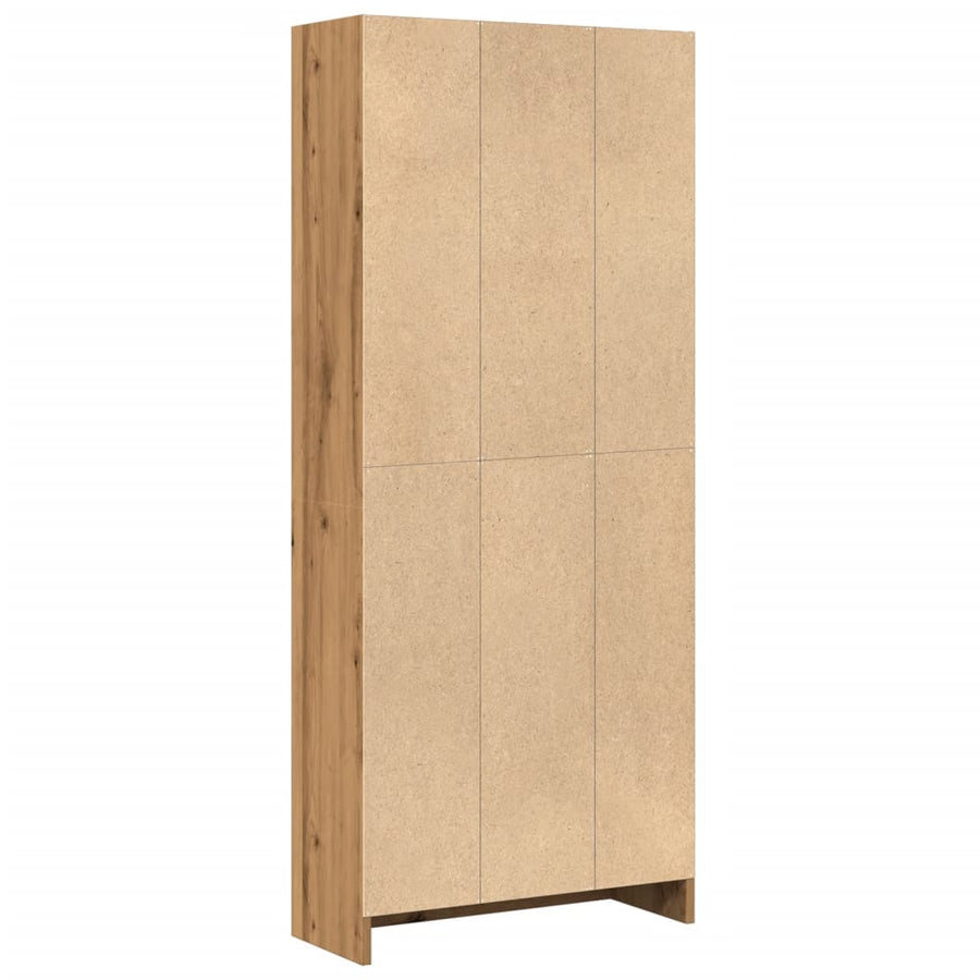 Boekenkast 60x24x143 cm bewerkt hout artisanaal eikenkleurig