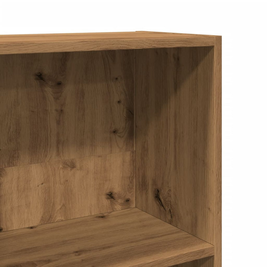 Boekenkast 60x24x143 cm bewerkt hout artisanaal eikenkleurig