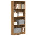 Boekenkast 60x24x143 cm bewerkt hout eikenkleurig