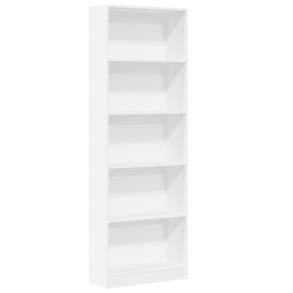 Boekenkast 60x24x176 cm bewerkt hout wit