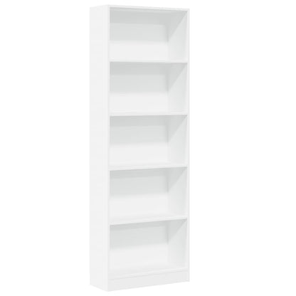 Boekenkast 60x24x176 cm bewerkt hout wit