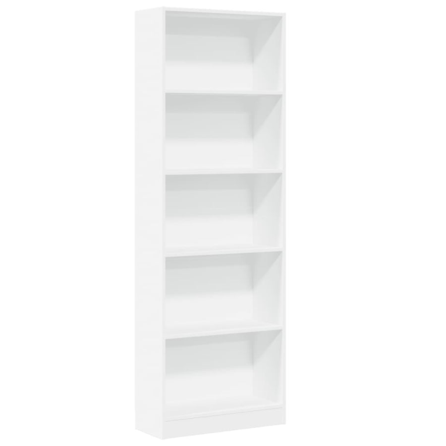Boekenkast 60x24x176 cm bewerkt hout wit