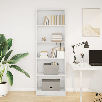 Boekenkast 60x24x176 cm bewerkt hout wit