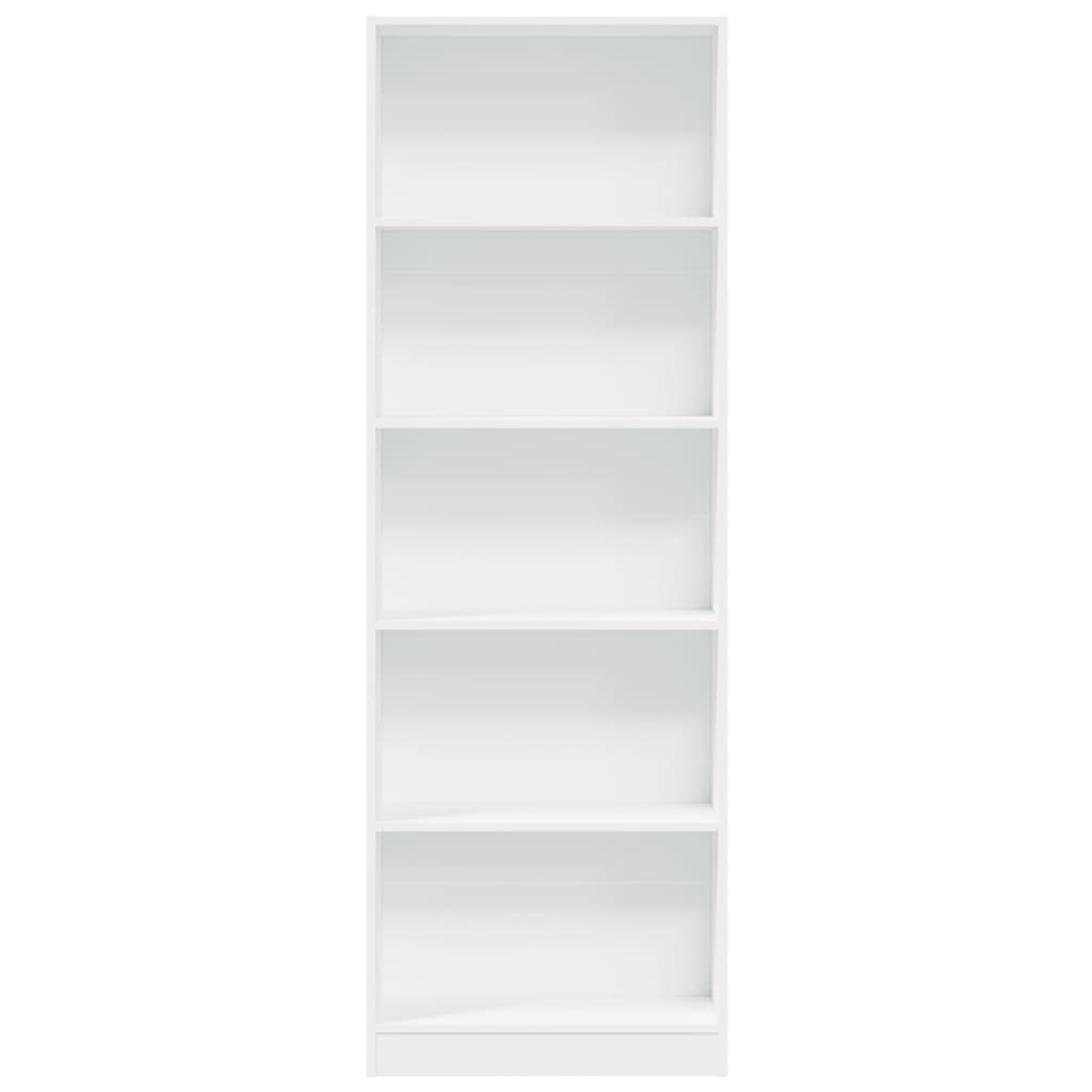 Boekenkast 60x24x176 cm bewerkt hout wit