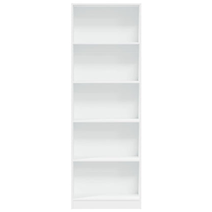 Boekenkast 60x24x176 cm bewerkt hout wit