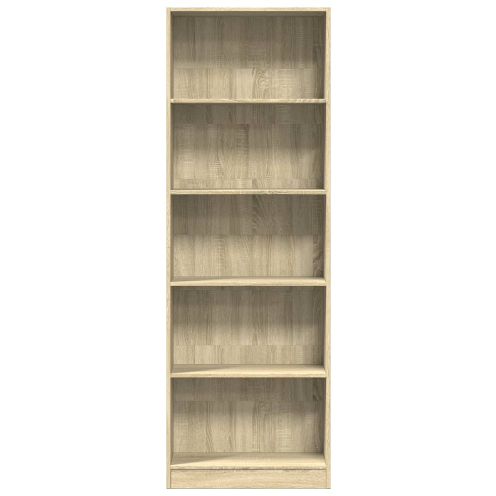 Boekenkast 60x24x176 cm bewerkt hout sonoma eikenkleurig