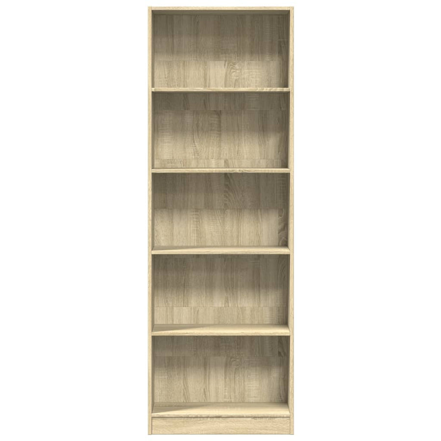 Boekenkast 60x24x176 cm bewerkt hout sonoma eikenkleurig
