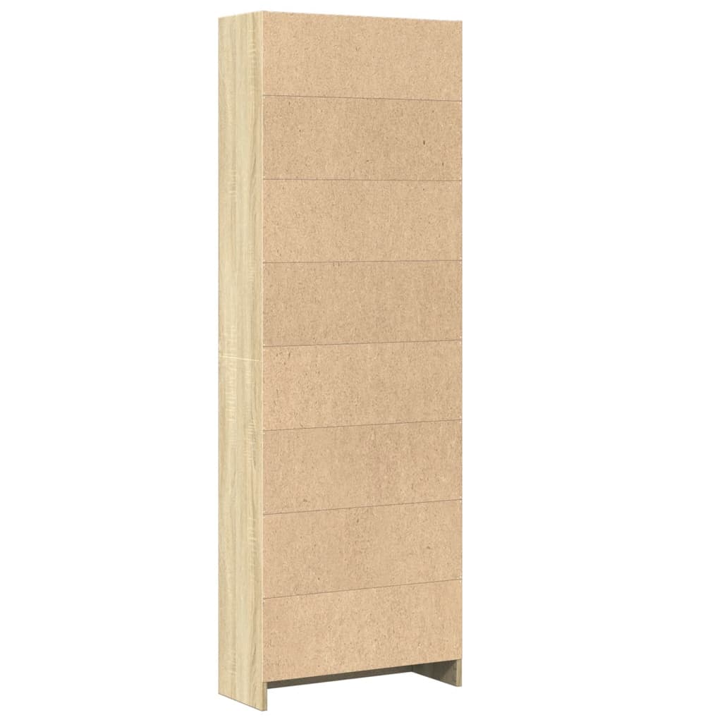 Boekenkast 60x24x176 cm bewerkt hout sonoma eikenkleurig