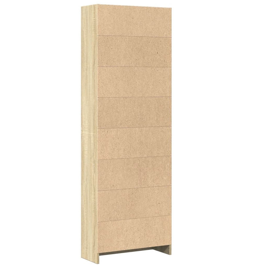 Boekenkast 60x24x176 cm bewerkt hout sonoma eikenkleurig