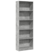 Boekenkast 60x24x176 cm bewerkt hout betongrijs