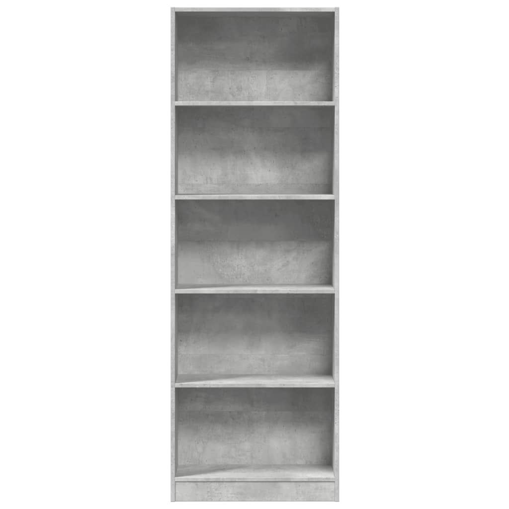 Boekenkast 60x24x176 cm bewerkt hout betongrijs