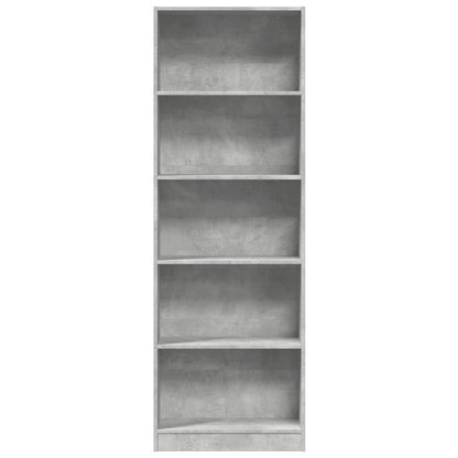 Boekenkast 60x24x176 cm bewerkt hout betongrijs