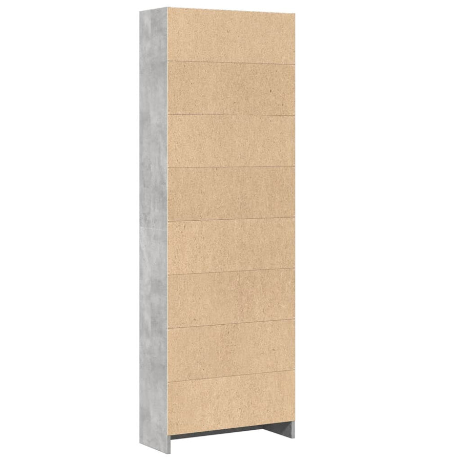 Boekenkast 60x24x176 cm bewerkt hout betongrijs