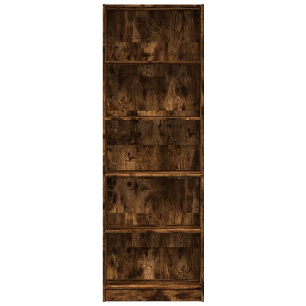 Boekenkast 60x24x176 cm bewerkt hout gerookt eikenkleurig