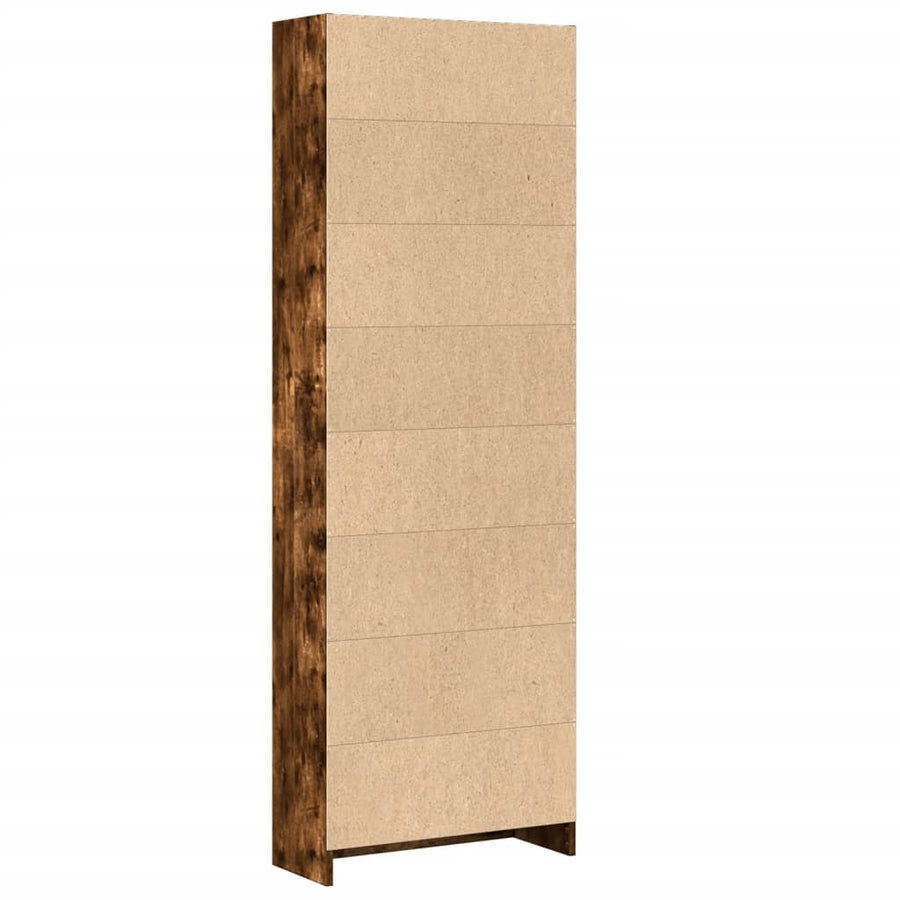 Boekenkast 60x24x176 cm bewerkt hout gerookt eikenkleurig
