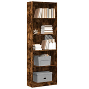 Boekenkast 60x24x176 cm bewerkt hout gerookt eiken
