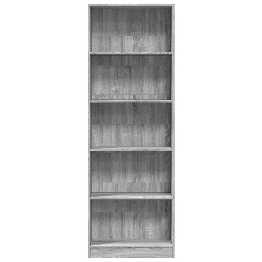Boekenkast 60x24x176 cm bewerkt hout grijs sonoma eikenkleurig