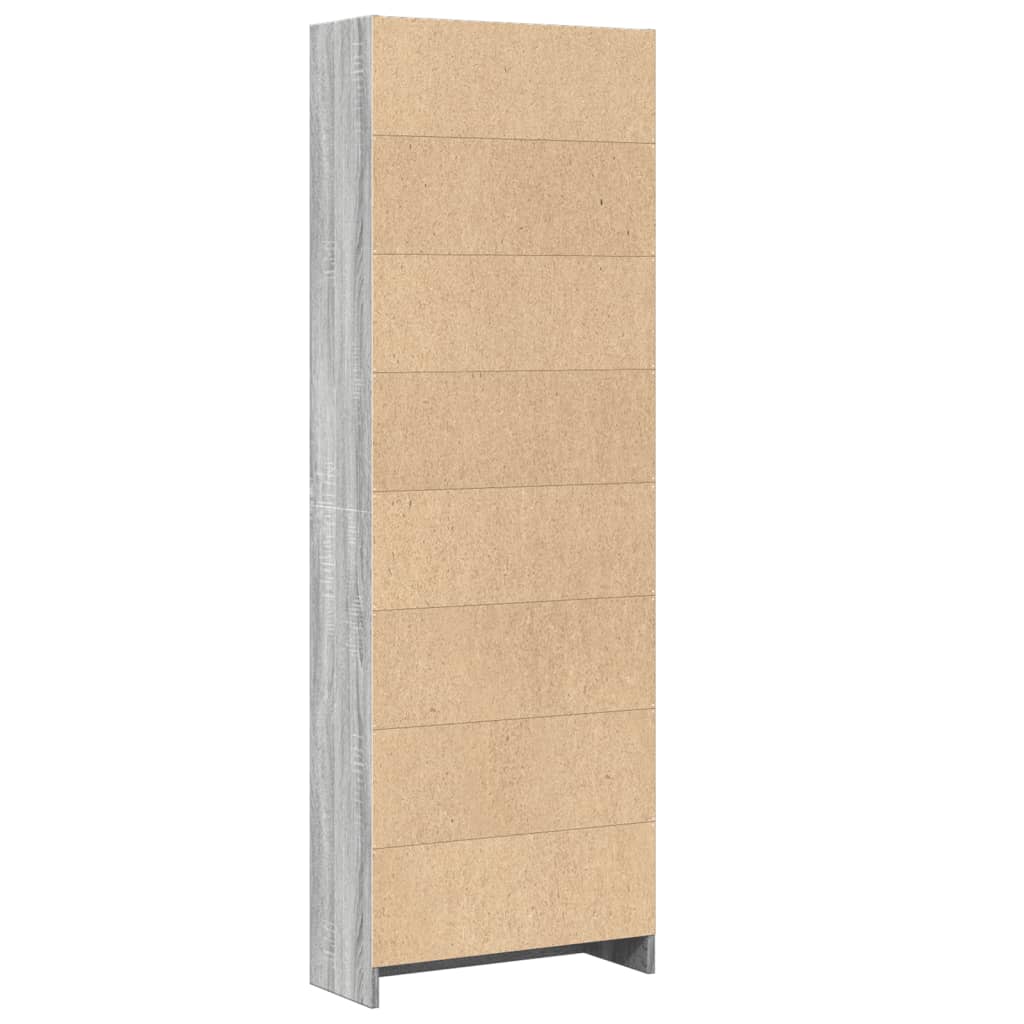 Boekenkast 60x24x176 cm bewerkt hout grijs sonoma eikenkleurig