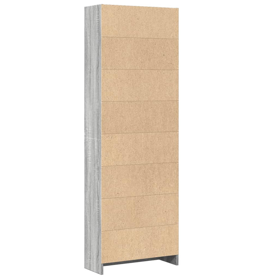Boekenkast 60x24x176 cm bewerkt hout grijs sonoma eikenkleurig