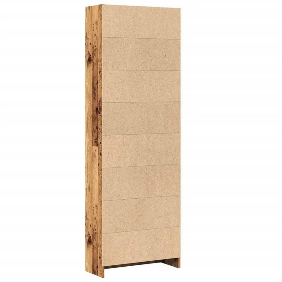 Boekenkast 60x24x176 cm bewerkt hout oud houtkleurig