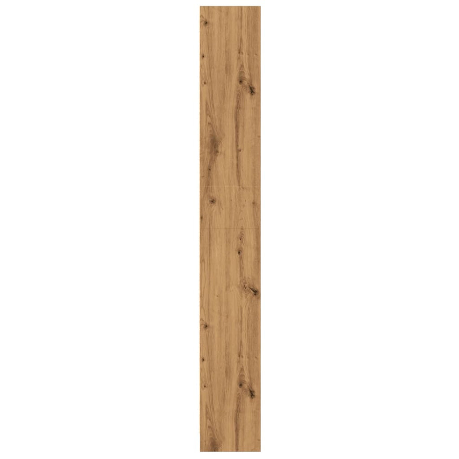 Boekenkast 60x24x176 cm bewerkt hout artisanaal eikenkleurig