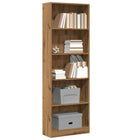 Boekenkast 60x24x176 cm bewerkt hout eiken