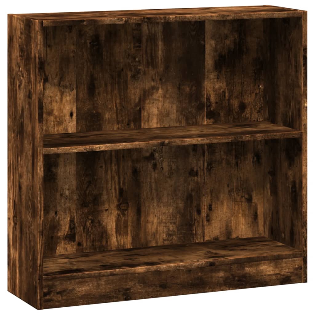 Boekenkast 80x24x76 cm bewerkt hout gerookt eikenkleurig