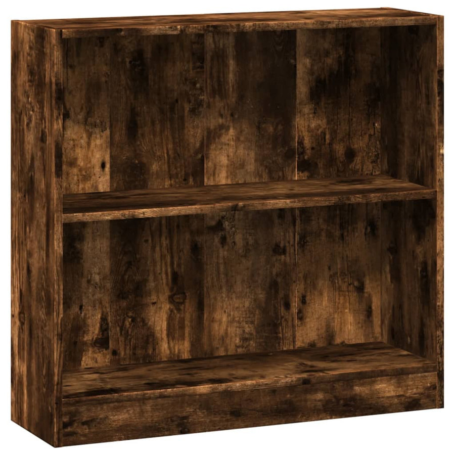 Boekenkast 80x24x76 cm bewerkt hout gerookt eikenkleurig