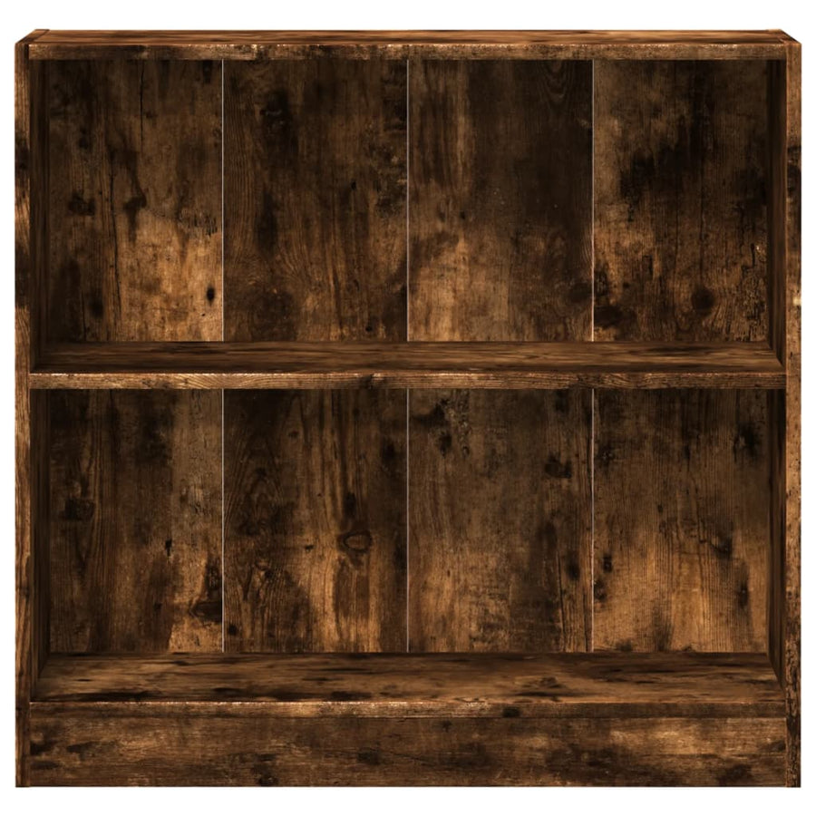 Boekenkast 80x24x76 cm bewerkt hout gerookt eikenkleurig