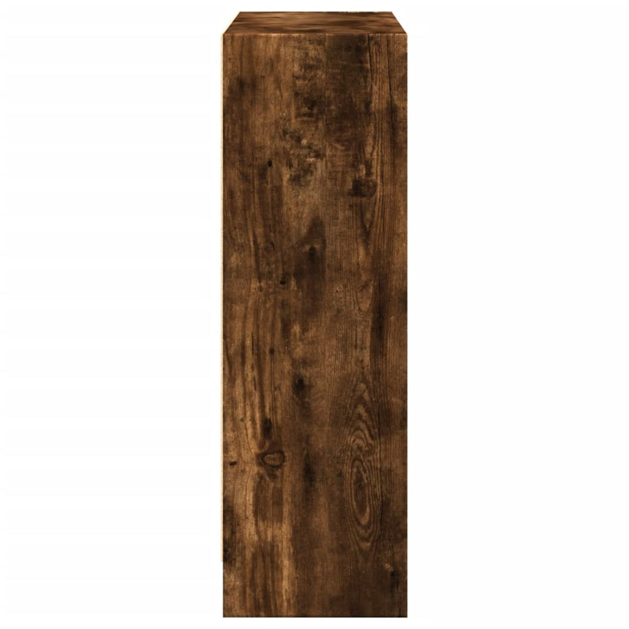 Boekenkast 80x24x76 cm bewerkt hout gerookt eikenkleurig