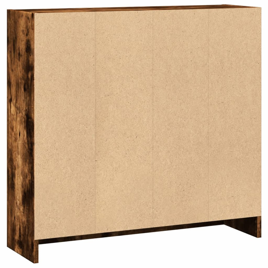 Boekenkast 80x24x76 cm bewerkt hout gerookt eikenkleurig