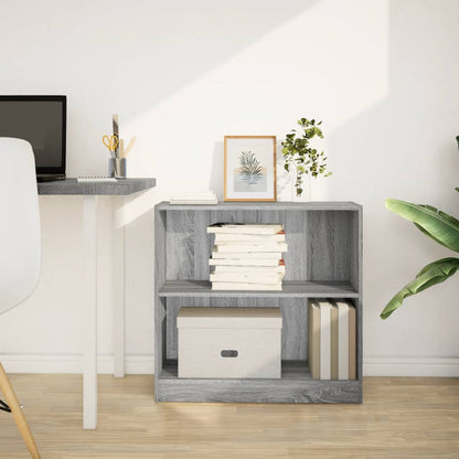 Boekenkast 80x24x76 cm bewerkt hout grijs sonoma eikenkleurig