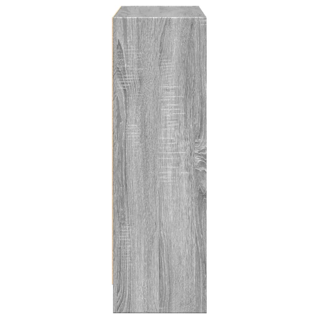 Boekenkast 80x24x76 cm bewerkt hout grijs sonoma eikenkleurig