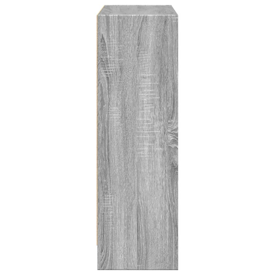 Boekenkast 80x24x76 cm bewerkt hout grijs sonoma eikenkleurig