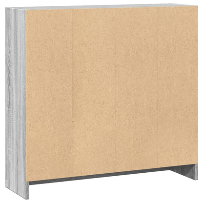 Boekenkast 80x24x76 cm bewerkt hout grijs sonoma eikenkleurig