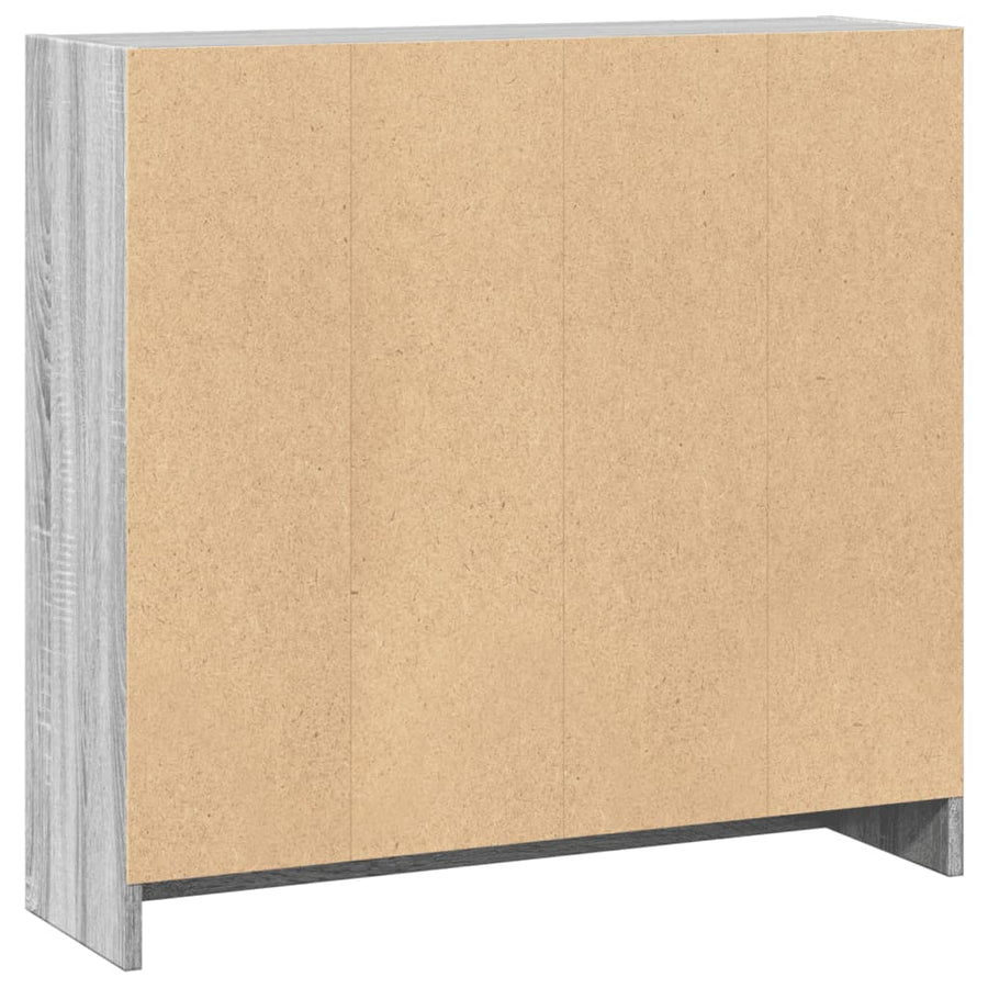 Boekenkast 80x24x76 cm bewerkt hout grijs sonoma eikenkleurig