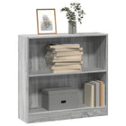 Boekenkast 80x24x76 cm bewerkt hout grijs