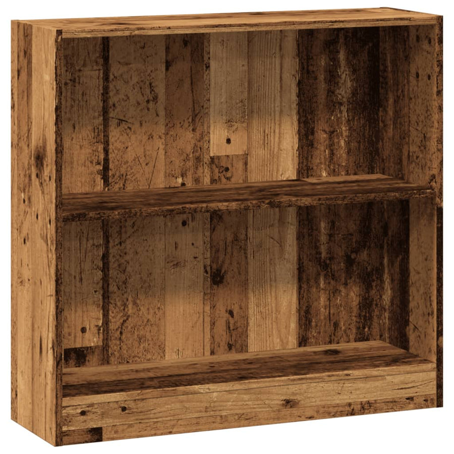 Boekenkast 80x24x76 cm bewerkt hout oud houtkleurig