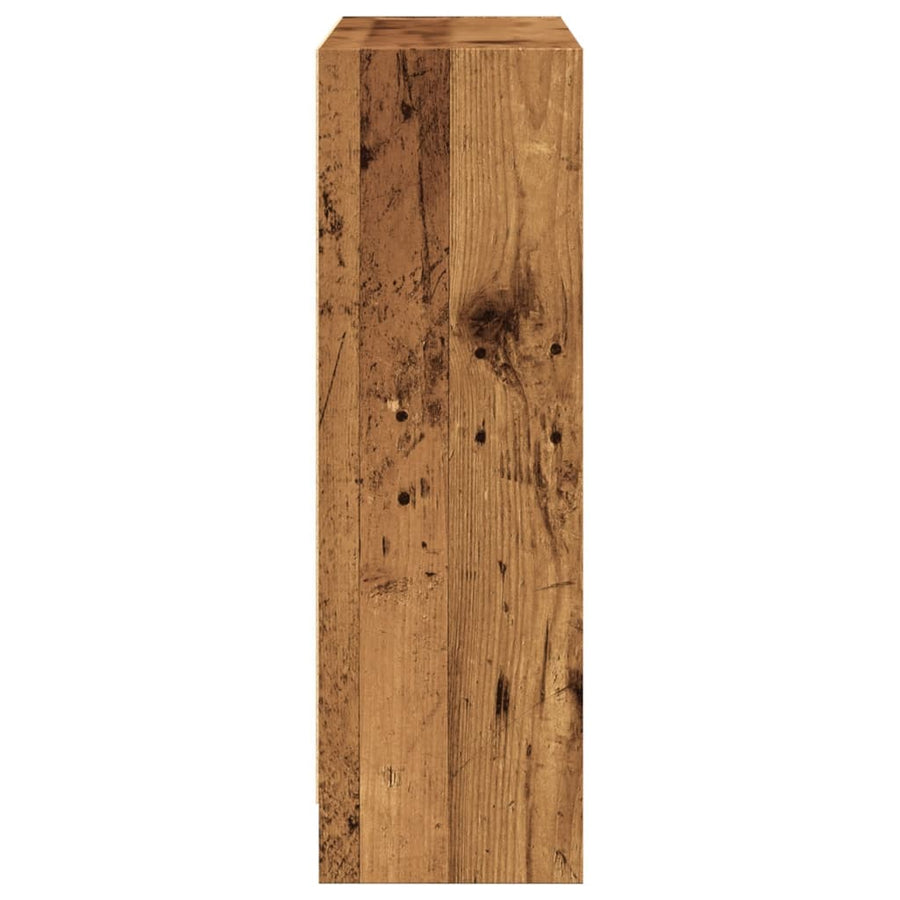 Boekenkast 80x24x76 cm bewerkt hout oud houtkleurig