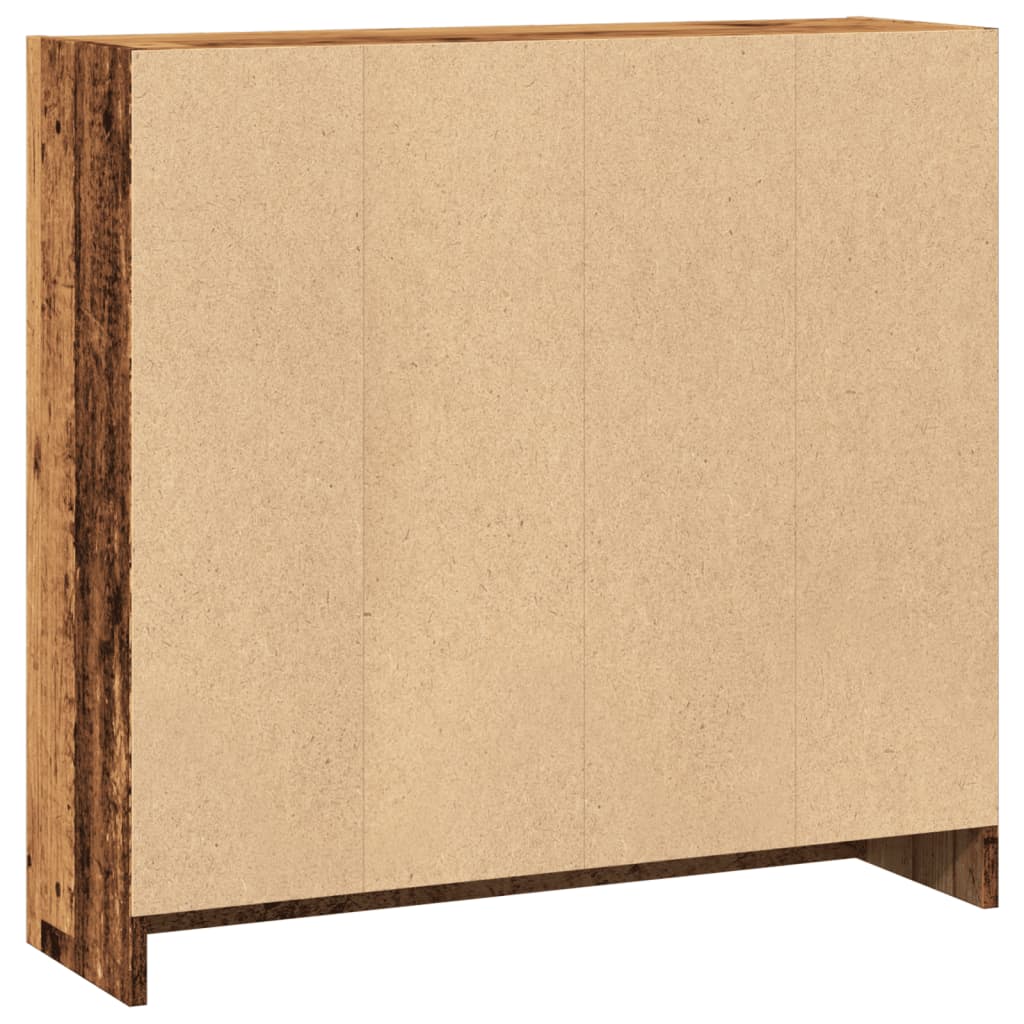 Boekenkast 80x24x76 cm bewerkt hout oud houtkleurig
