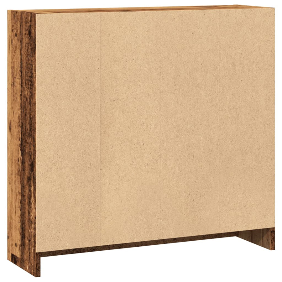 Boekenkast 80x24x76 cm bewerkt hout oud houtkleurig