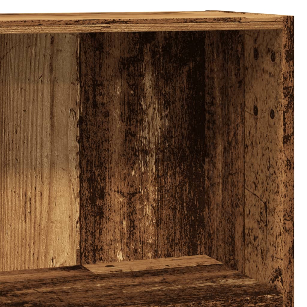 Boekenkast 80x24x76 cm bewerkt hout oud houtkleurig