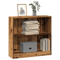 Boekenkast 80x24x76 cm bewerkt hout oud houtkleurig