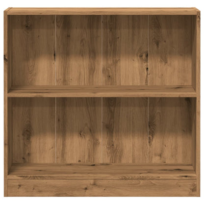Boekenkast 80X24X Bewerkt Hout Artisanaal Kleurig Eiken 80 cm 76 cm