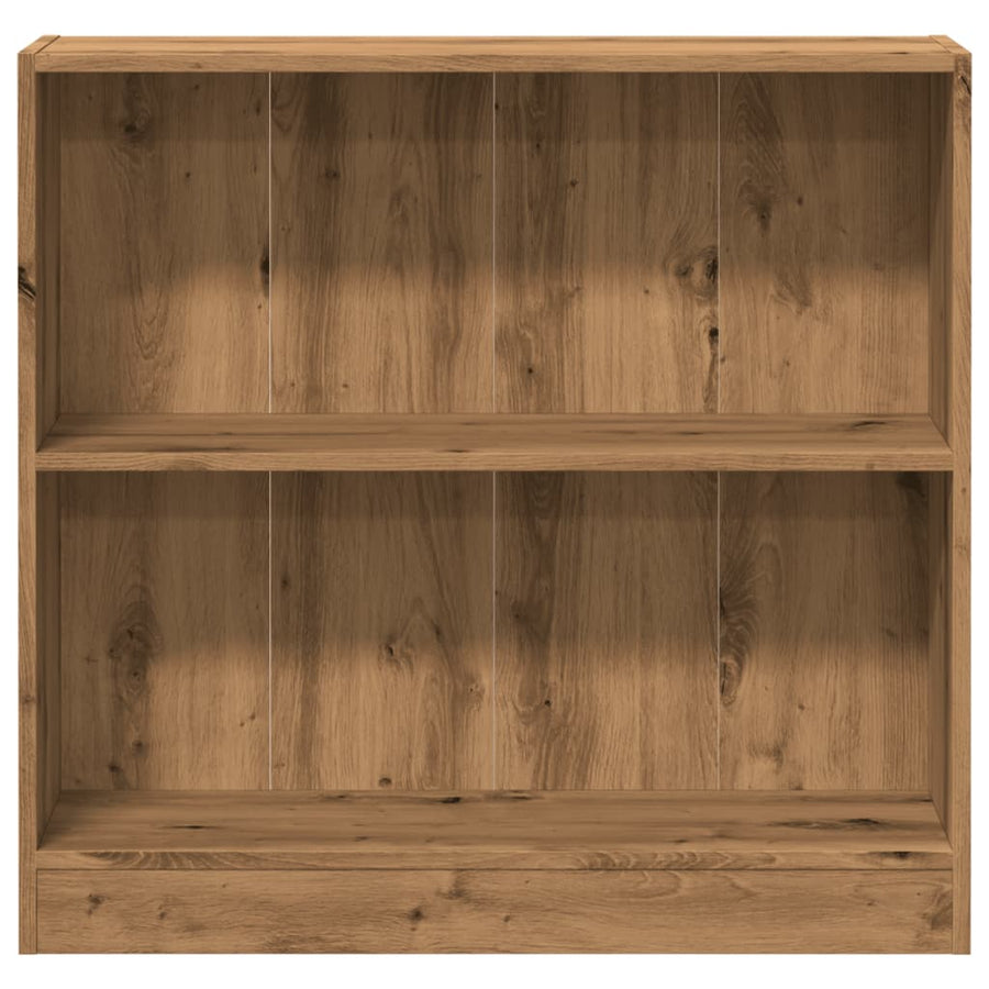 Boekenkast 80X24X Bewerkt Hout Artisanaal Kleurig Eiken 80 cm 76 cm